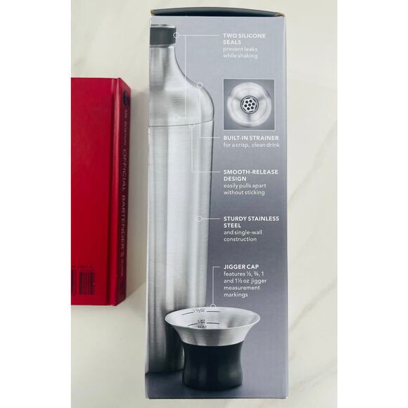 OXO Steel Cocktail Shaker and MR. BOSTON OFFICIAL BARTENDER’s GUIDE Book - Picture 5 of 6